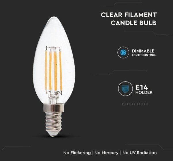 Bec LED dimabil FILAMENT E14/4W/230V 3000K