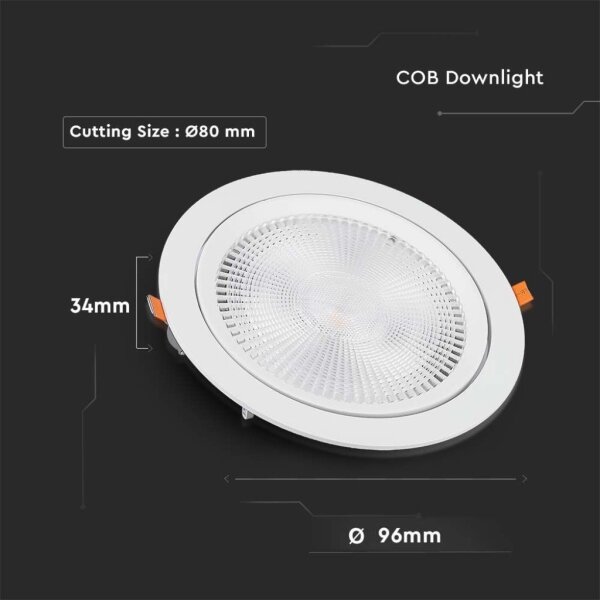 Corp de iluminat LED încastrat SAMSUNG CHIP LED/10W/230V 6400K