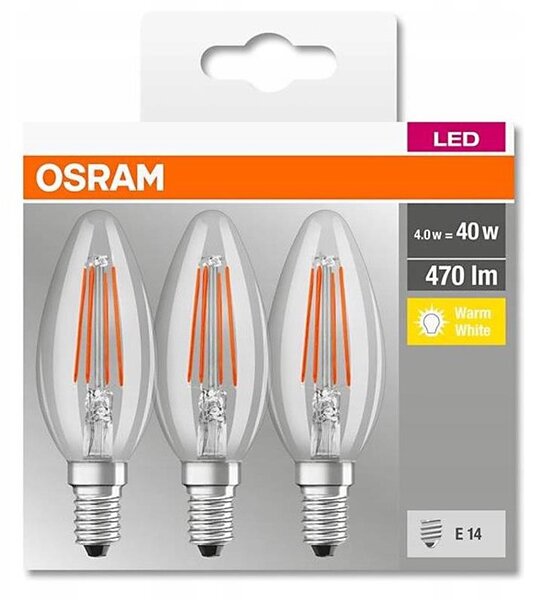 SET 3x Bec LED VINTAGE B40 E14/4W/230V 2700K - Osram