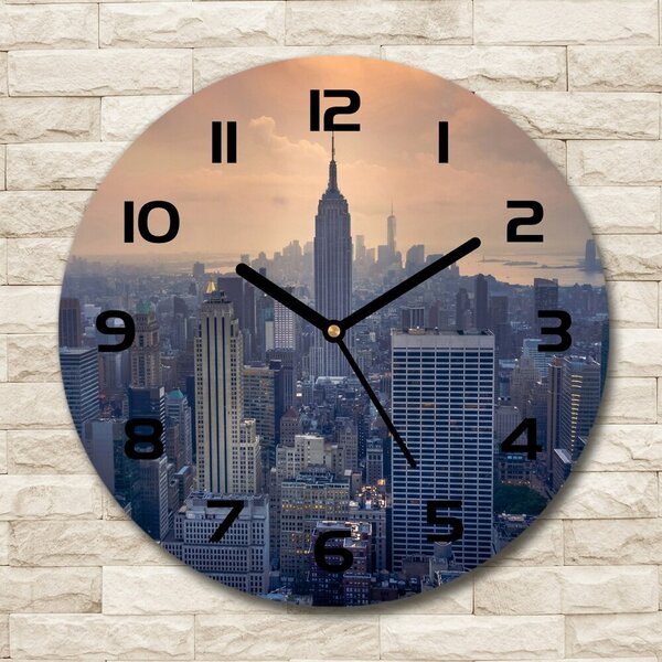 Ceas rotund de perete din sticlă Manhattan New York City