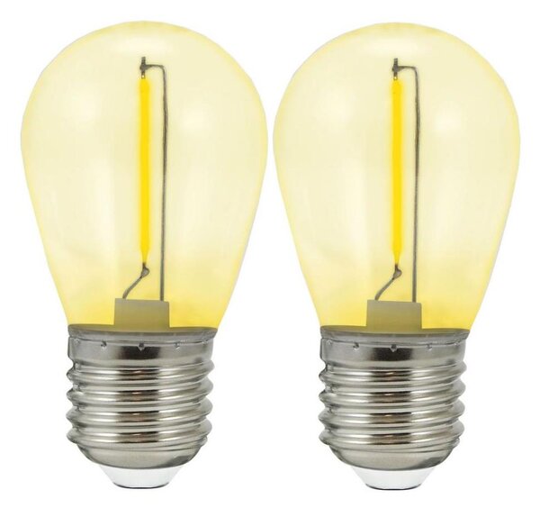 SET 2x LED Bec PARTY E27/0,3W/36V galben