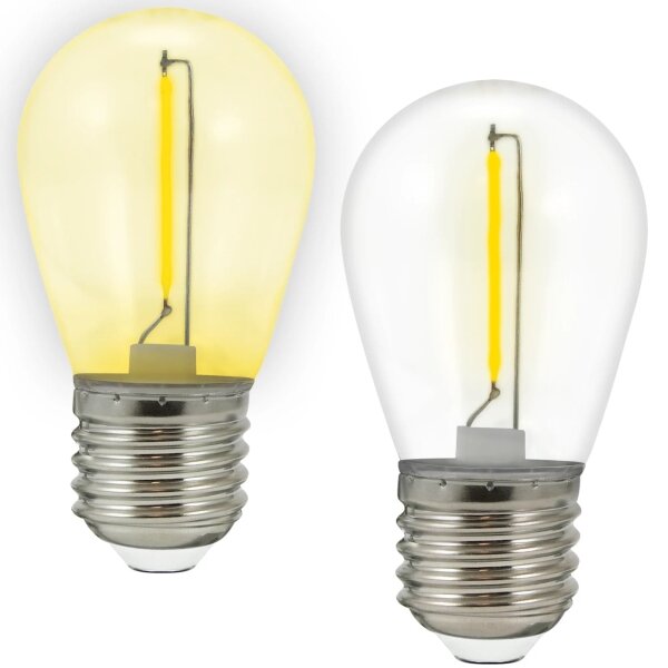 SET 2x LED Bec PARTY E27/0,3W/36V galben