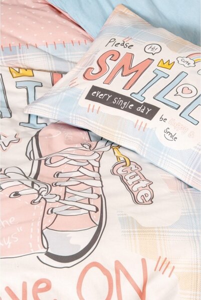 Lenjerie 1 Persoana Smile Mint (Bumbac 100%)