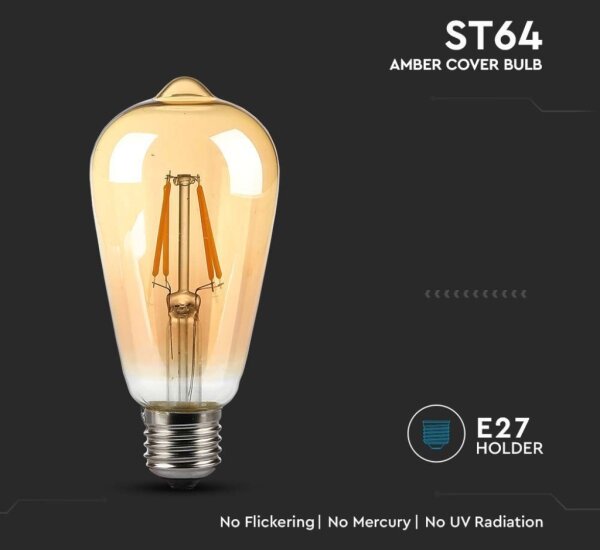Bec LED FILAMENT ST64 E27/4W/230V 2200K