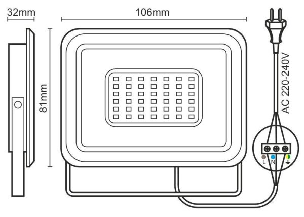 Proiector LED/10W/230V 4000K IP65