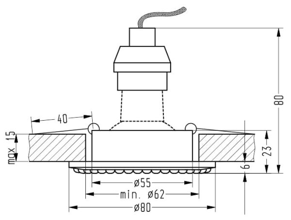 Lampă încastrată SOC 1xGU10/50W/230V
