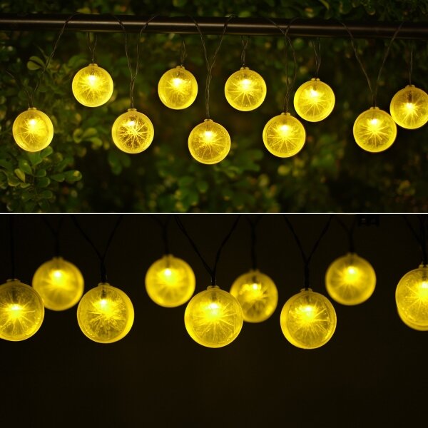 Instalație LED solară Aigostar 10xLED/3,8m IP44 alb cald