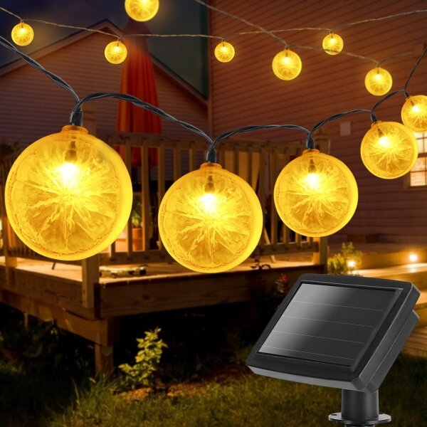 Instalație LED solară Aigostar 10xLED/3,8m IP44 alb cald