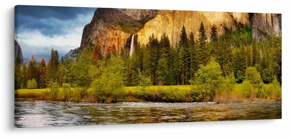 Tablou - Stânci lăngă lac (120x50 cm)
