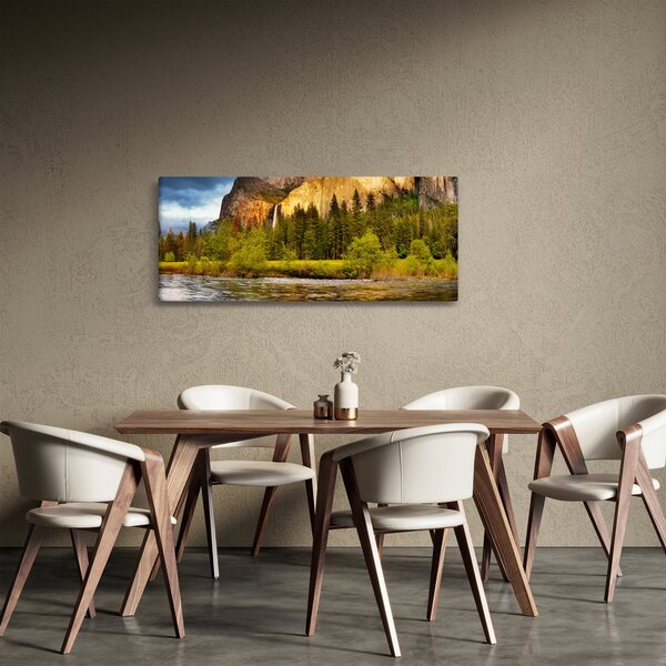 Tablou - Stânci lăngă lac (120x50 cm)