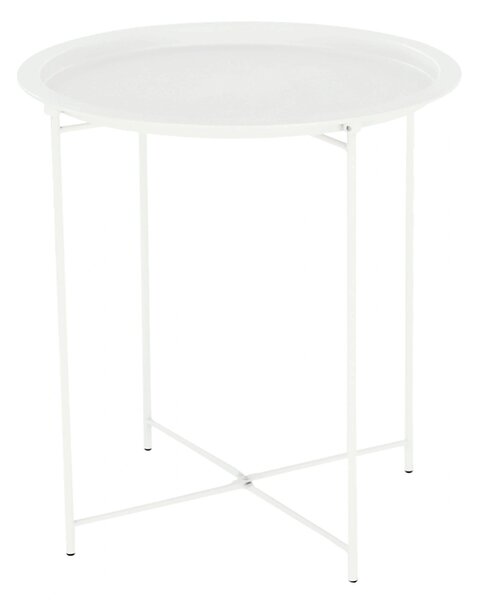 Masuta cu tava detasabila RENDER, alb, metal, 47x47x50 cm