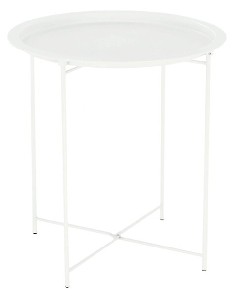 Masuta cu tava detasabila RENDER, alb, metal, 47x47x50 cm