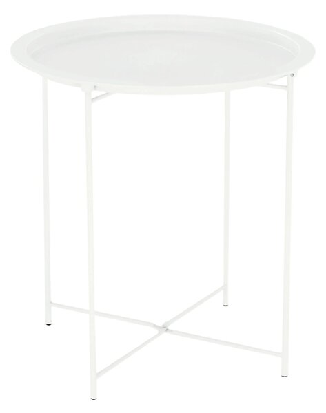 Masuta cu tava detasabila RENDER, alb, metal, 47x47x50 cm