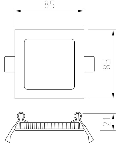 Corp de iluminat LED încastrat pentru baie SQUARE LED/3W/230V IP41 85x85 mm APLED