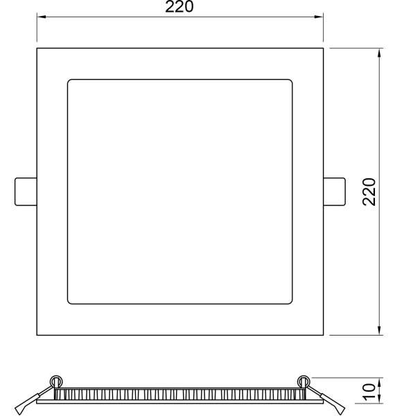 Corp de iluminat LED încastrat pentru baie SQUARE LED/18W/230V IP41 220x220 mm APLED