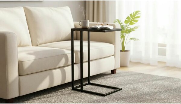 Masuta Symphony D, negru, PAL laminat/metal, 45x30x60 cm