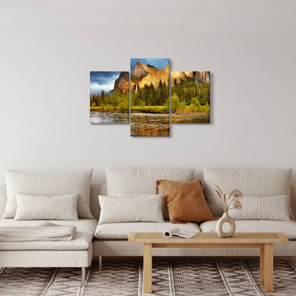 Tablou - Stânci lăngă lac (90x60 cm)