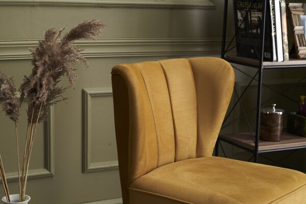 Atelier Del Sofa, Fotoliu fara brate Yakup galben 65/65/80 cm