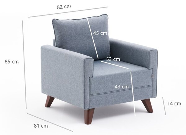 Atelier Del Sofa, Fotoliu Yasin albastru 82/81/85 cm