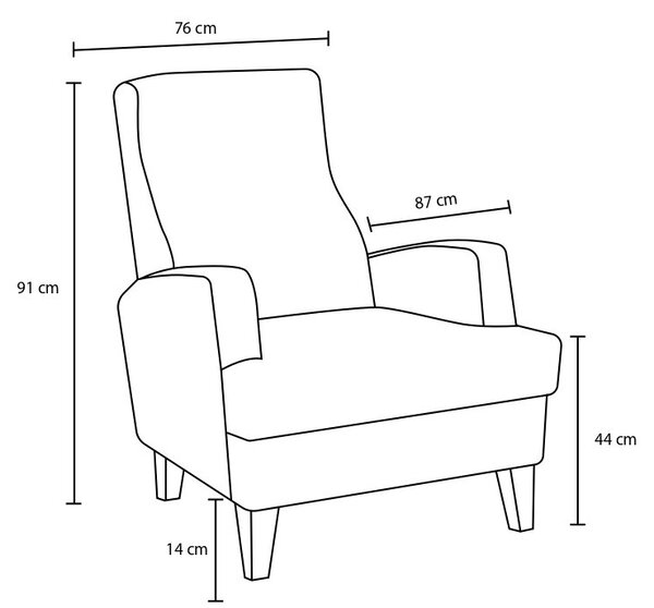 Atelier Del Sofa, Fotoliu Yamac antracit 76/87/91 cm