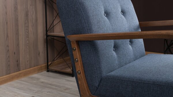 Atelier Del Sofa, Fotoliu Yunus albastru 69/83/80 cm
