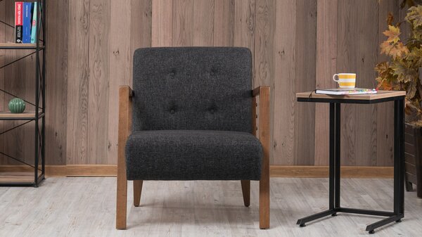 Atelier Del Sofa, Fotoliu Yunus gri inchis 69/83/80 cm