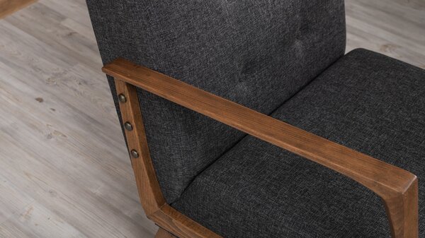 Atelier Del Sofa, Fotoliu Yunus gri inchis 69/83/80 cm