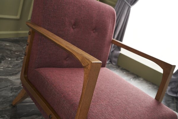 Atelier Del Sofa, Fotoliu Yunus rosu claret 69/83/80 cm