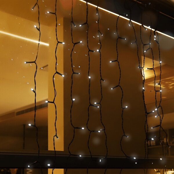 Aigostar - Ghirlandă solară cu 100 LED-uri, 8 funcții, 4 x 1 m, IP65, alb rece