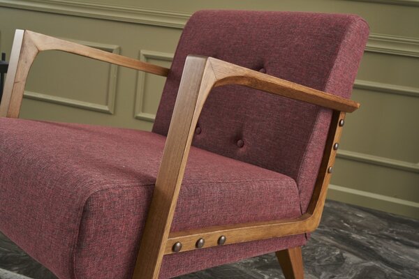 Atelier Del Sofa, Fotoliu Yunus rosu claret 69/83/80 cm