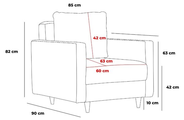 Atelier Del Sofa, Fotoliu Zeki antracit 85/90/82 cm