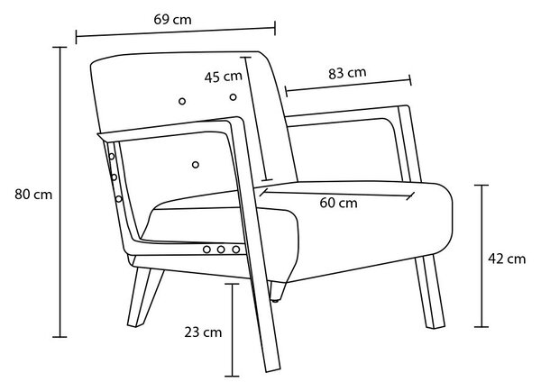 Atelier Del Sofa, Fotoliu Yunus maro 69/83/80 cm