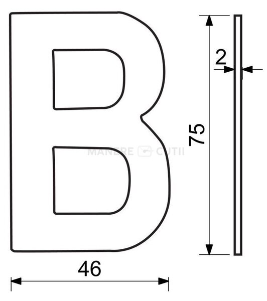 RN.75L.MD literă "B" 75mm cupru