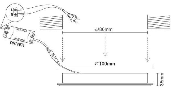 Corp de iluminat LED încastrat LED/7,5W/230V 4000K alb/argintiu
