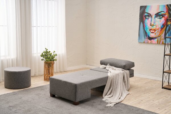 Atelier Del Sofa, Fotoliu extensibil Aiyla gri 116/93/83 cm