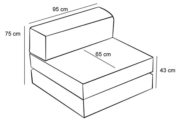 Atelier Del Sofa, Fotoliu extensibil Afet portocaliu 95/95/75 cm