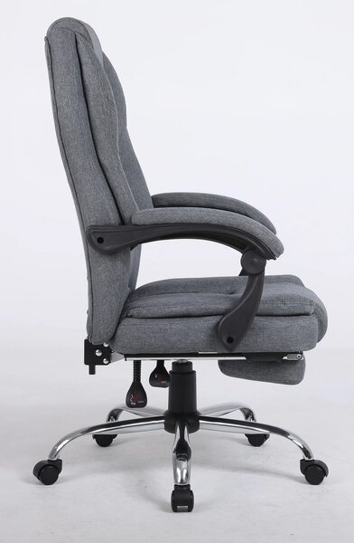 Scaun directorial, suport picioare, material textil, Gri