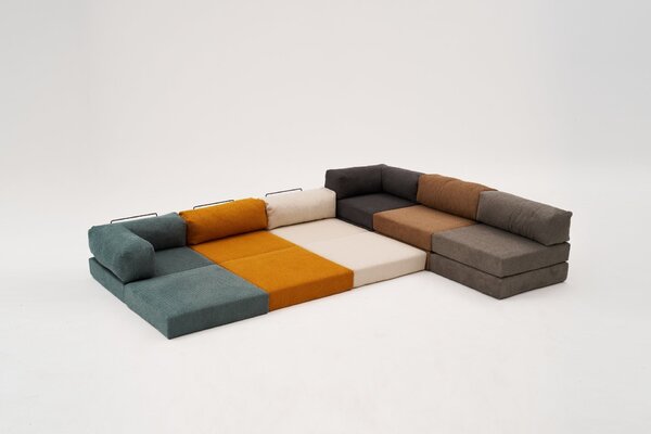 Atelier Del Sofa, Fotoliu extensibil Afet portocaliu 95/95/75 cm