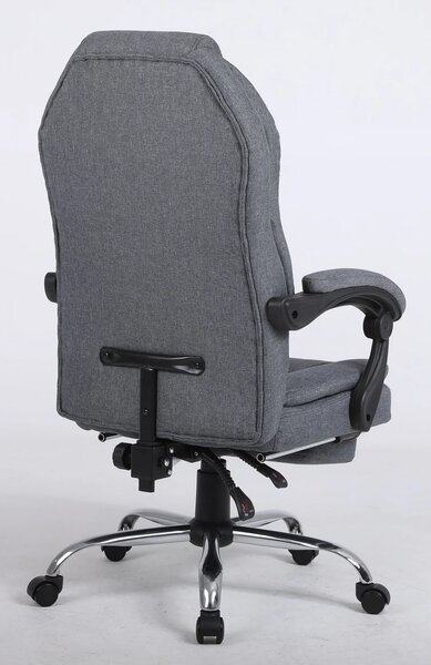 Scaun directorial, suport picioare, material textil, Gri