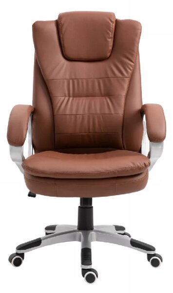 Scaun Directorial cu Masaj, Telecomanda, Piele Ecologica, SIB 7304M, Maro