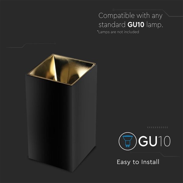 Spot 1xGU10/35W/230V negru/auriu