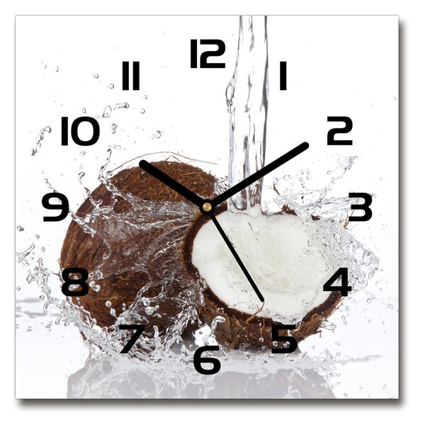 Ceas din sticlă pătrat nucă de cocos