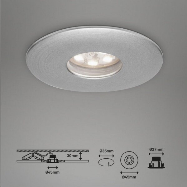 SET 3x corp de iluminat LED încastrat pentru baie Briloner 7240-039 LED/1,8W/230V IP44
