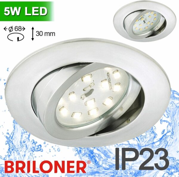 Corp de iluminat încastrat pentru baie Briloner 8312-019 LED/5W/230V IP23