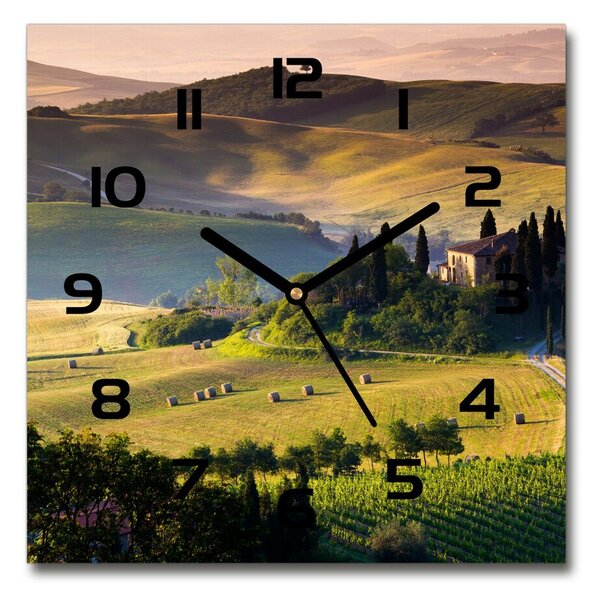 Ceas din sticlă pătrat Toscana