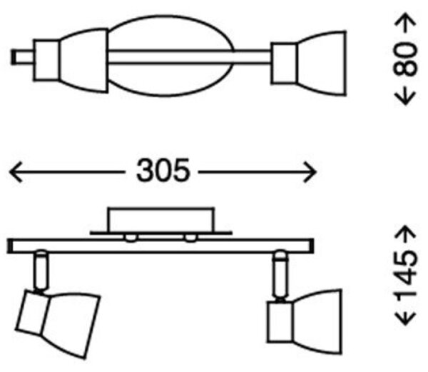 Spot LED Briloner 2914-022 2xGU10/3W/230V 3000K