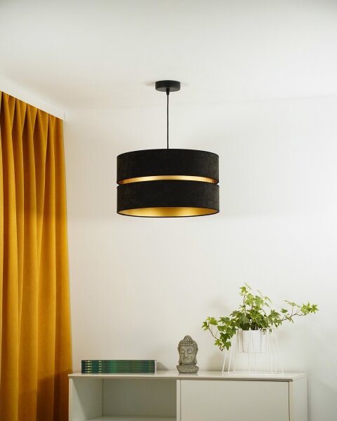 Lustră pe cablu Duolla DUO 1xE27/15W/230V d. 40 cm negru/auriu