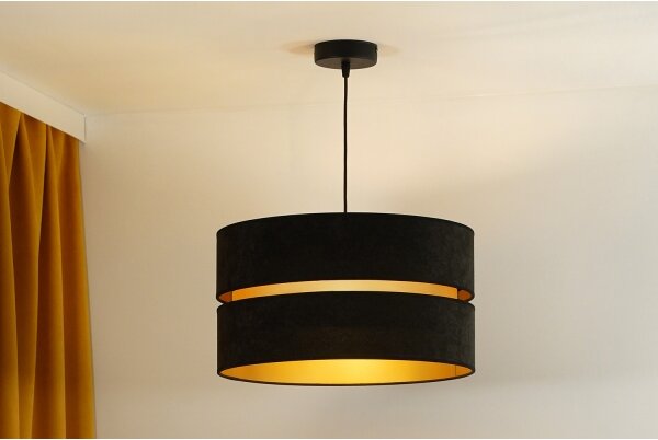 Lustră pe cablu Duolla DUO 1xE27/15W/230V d. 40 cm negru/auriu