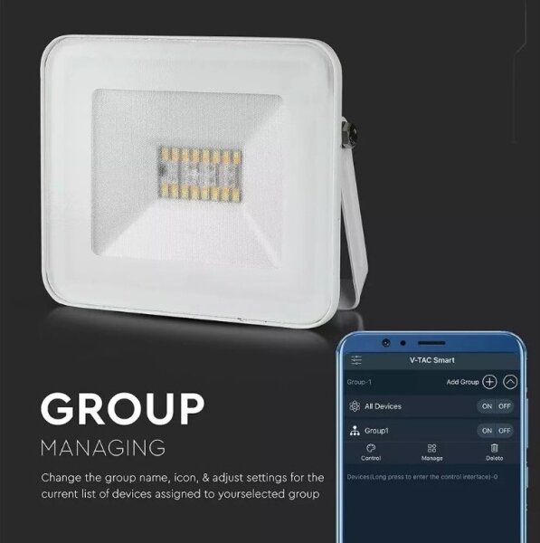 Proiector LED RGB dimabil inteligent LED/20W/230V IP65 alb