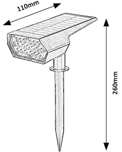 Rabalux 77088 - LED lampă solară NANTES LED/0,5W/3,7V IP65 negru